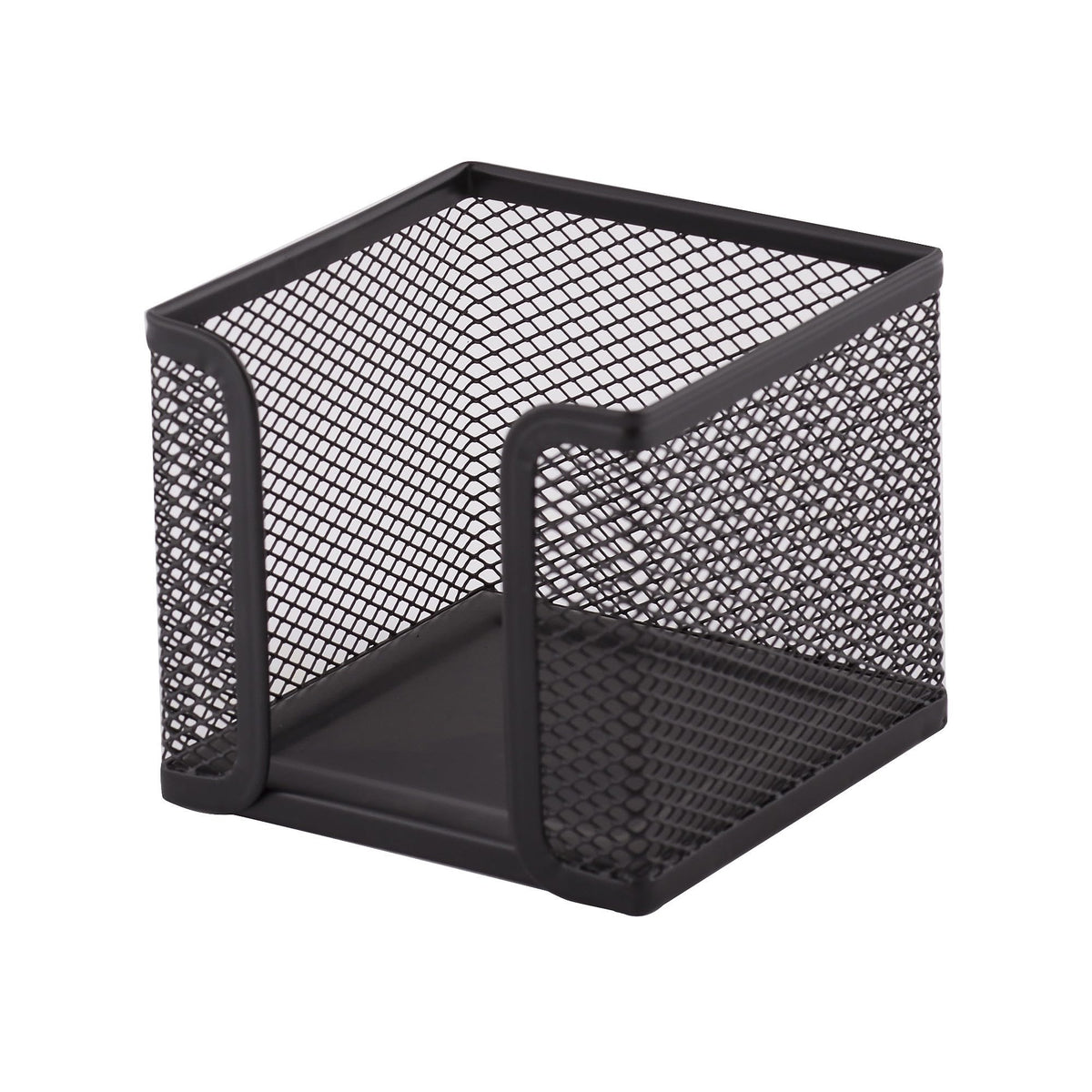 D.RECT KOMO Notizzettelbox – Praktischer Metall-Halter für Zettel – Schreibtisch-Organizer aus robustem Gitter, Schwarz