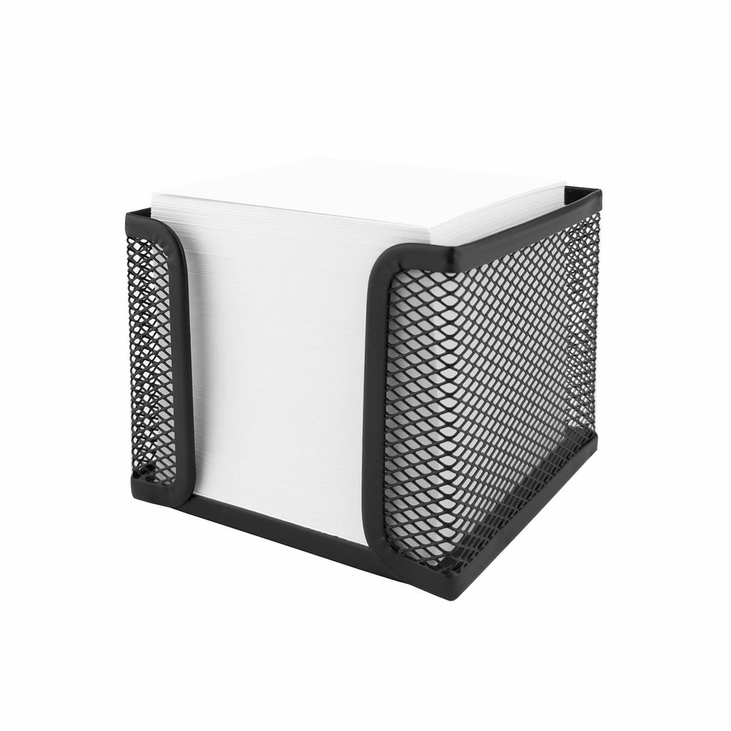 D.RECT KOMO Notizzettelbox – Praktischer Metall-Halter für Zettel – Schreibtisch-Organizer aus robustem Gitter, Schwarz