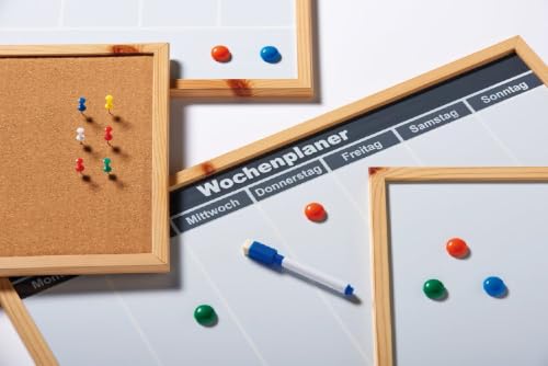 Walther Magnetische Whiteboard, 40x60 cm, Weiß, Melamin, Holzrahmen, Schüler, Schule, Wandmontage