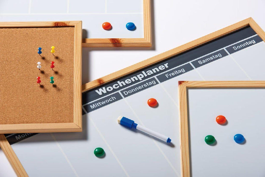 Walther Magnetische Whiteboard, 40x60 cm, Weiß, Melamin, Holzrahmen, Schüler, Schule, Wandmontage