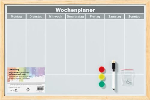 Walther Magnetische Whiteboard, 40x60 cm, Weiß, Melamin, Holzrahmen, Schüler, Schule, Wandmontage