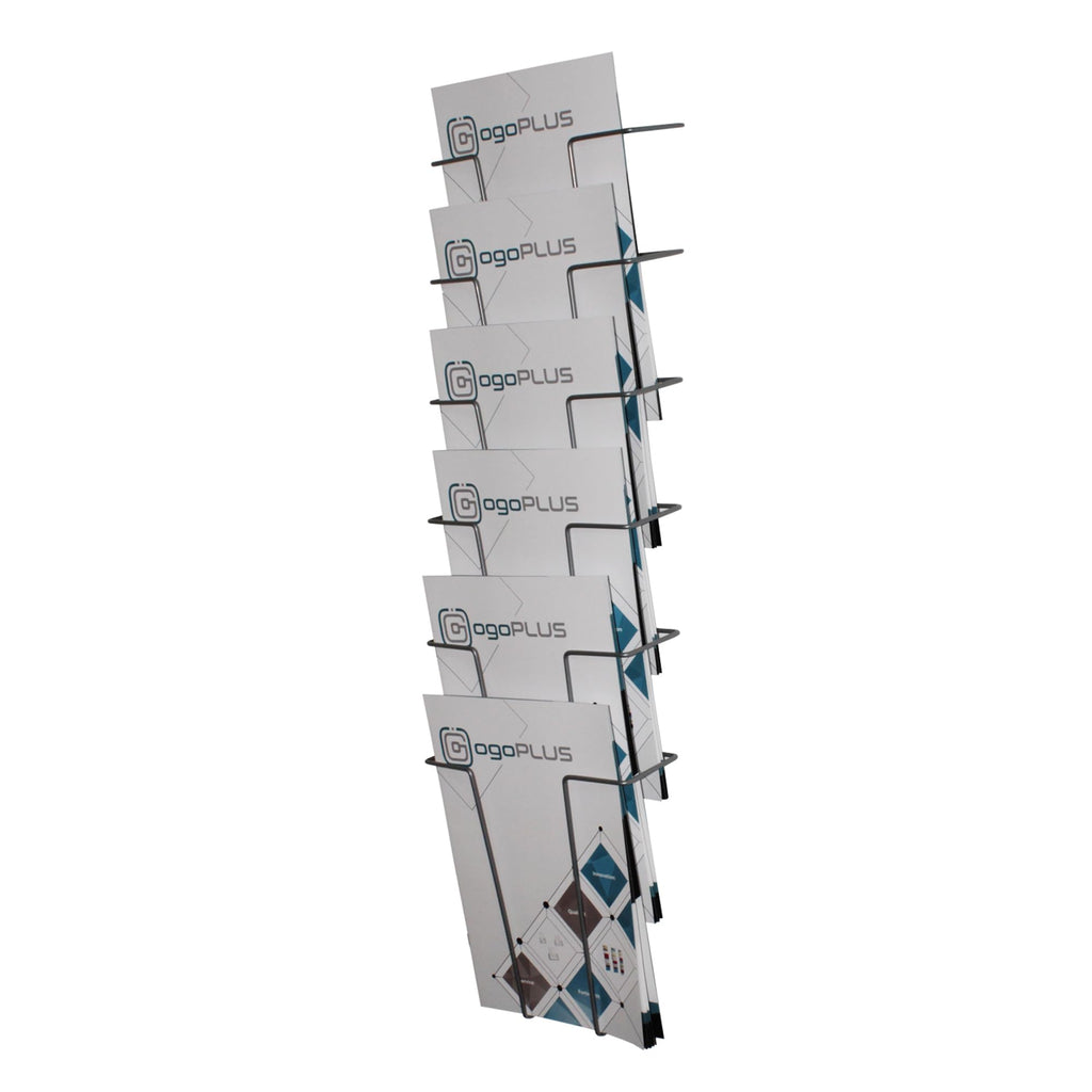 1 Stück 6 Fach Din A4 Metall Wandprospekthalter