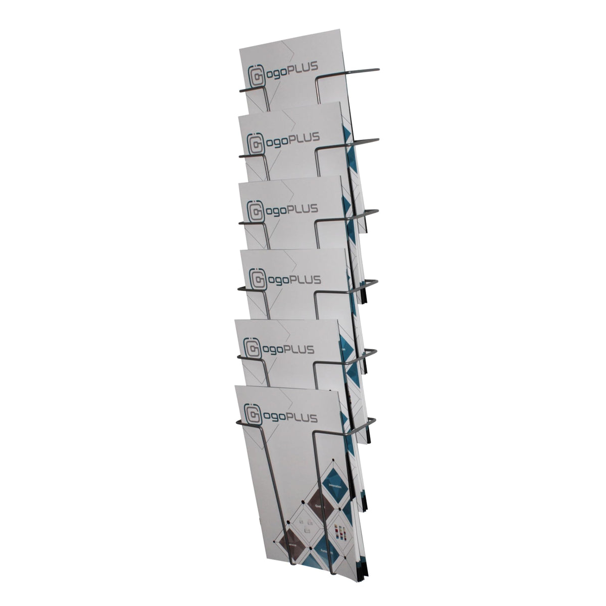 1 Stück 6 Fach Din A4 Metall Wandprospekthalter