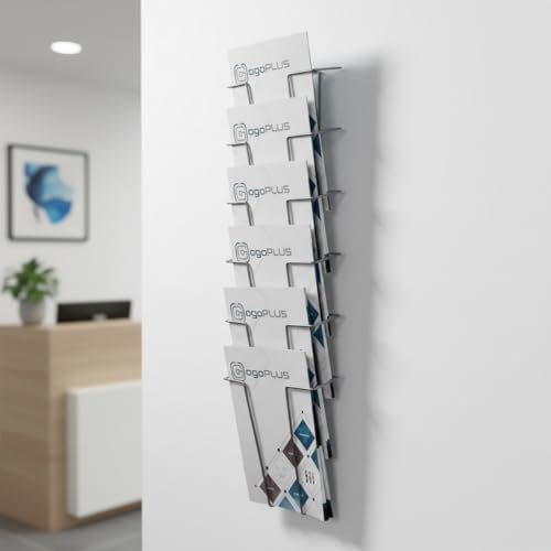 1 Stück 6 Fach Din A4 Metall Wandprospekthalter