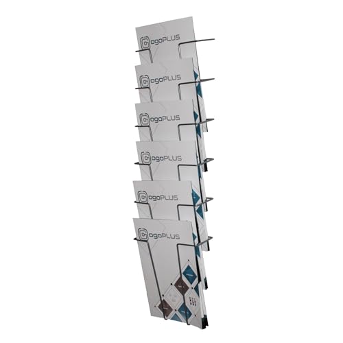 1 Stück 6 Fach Din A4 Metall Wandprospekthalter