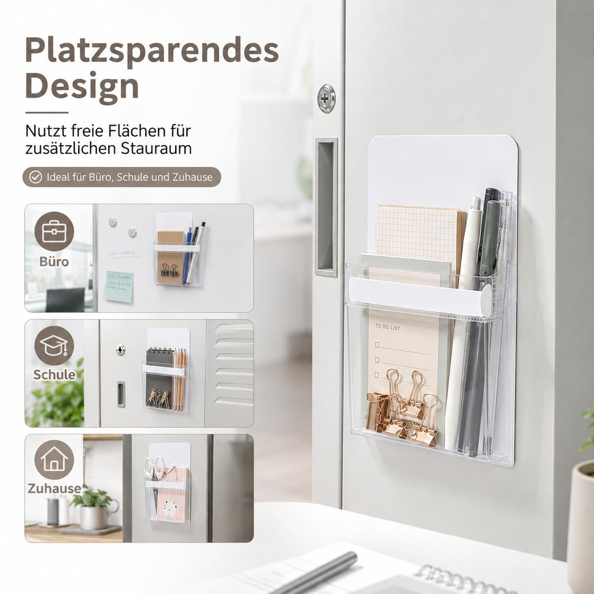 Magnetischer Stiftehalter Transparent, Magnetischer Stiftehalter Durchsichtig, aus Transparentem Pvc, Leicht und Einfach für Zuhause und Aktenschränke (3pc)