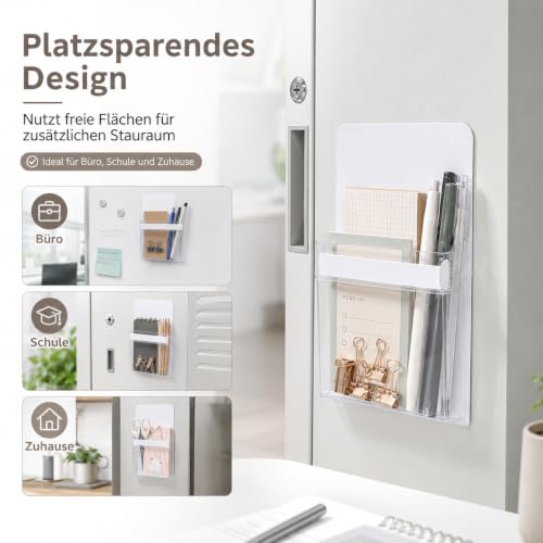 Magnetischer Stiftehalter Transparent, Magnetischer Stiftehalter Durchsichtig, aus Transparentem Pvc, Leicht und Einfach für Zuhause und Aktenschränke (3pc)