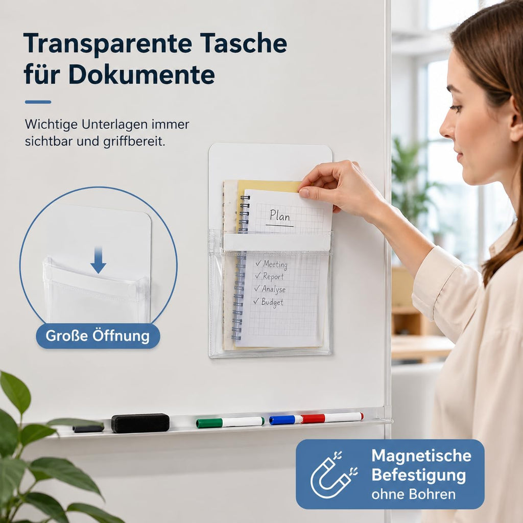 Magnetischer Stiftehalter Transparent, Magnetischer Stiftehalter Durchsichtig, aus Transparentem Pvc, Leicht und Einfach für Zuhause und Aktenschränke (3pc)
