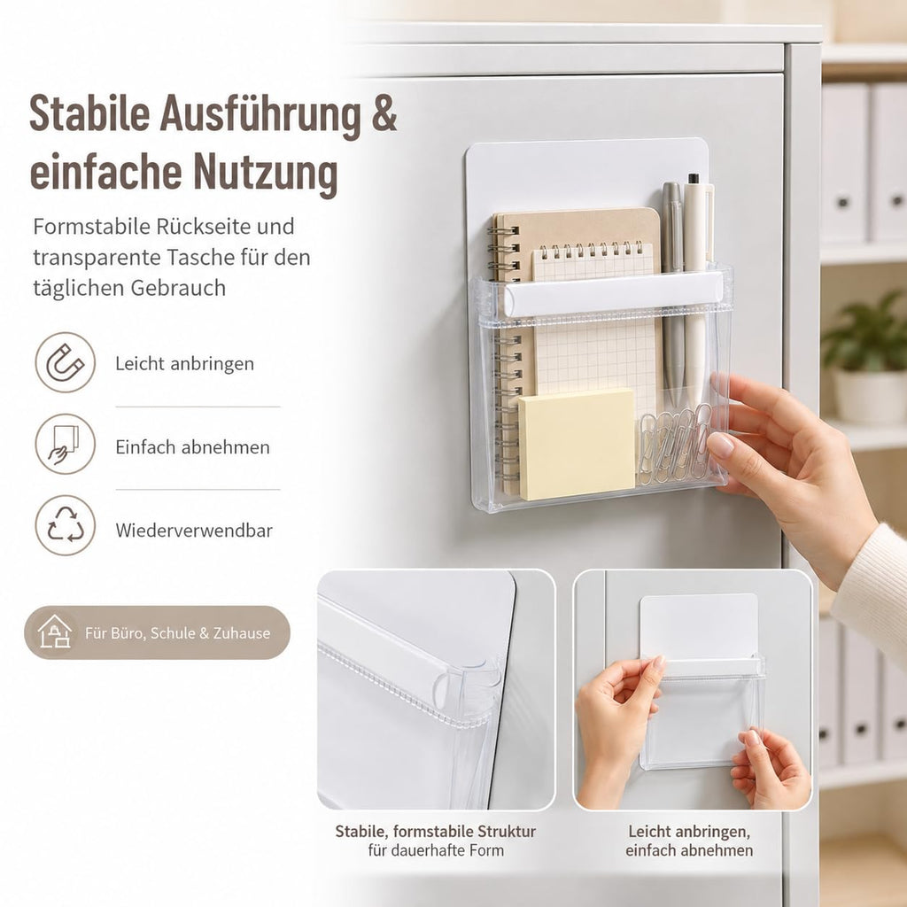 Magnetischer Stiftehalter Transparent, Magnetischer Stiftehalter Durchsichtig, aus Transparentem Pvc, Leicht und Einfach für Zuhause und Aktenschränke (3pc)