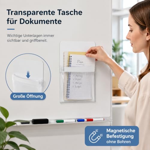 Magnetischer Stiftehalter Transparent, Magnetischer Stiftehalter Durchsichtig, aus Transparentem Pvc, Leicht und Einfach für Zuhause und Aktenschränke (3pc)
