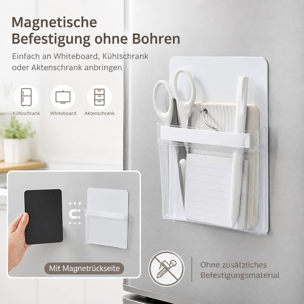 Magnetischer Stiftehalter Transparent, Magnetischer Stiftehalter Durchsichtig, aus Transparentem Pvc, Leicht und Einfach für Zuhause und Aktenschränke (3pc)