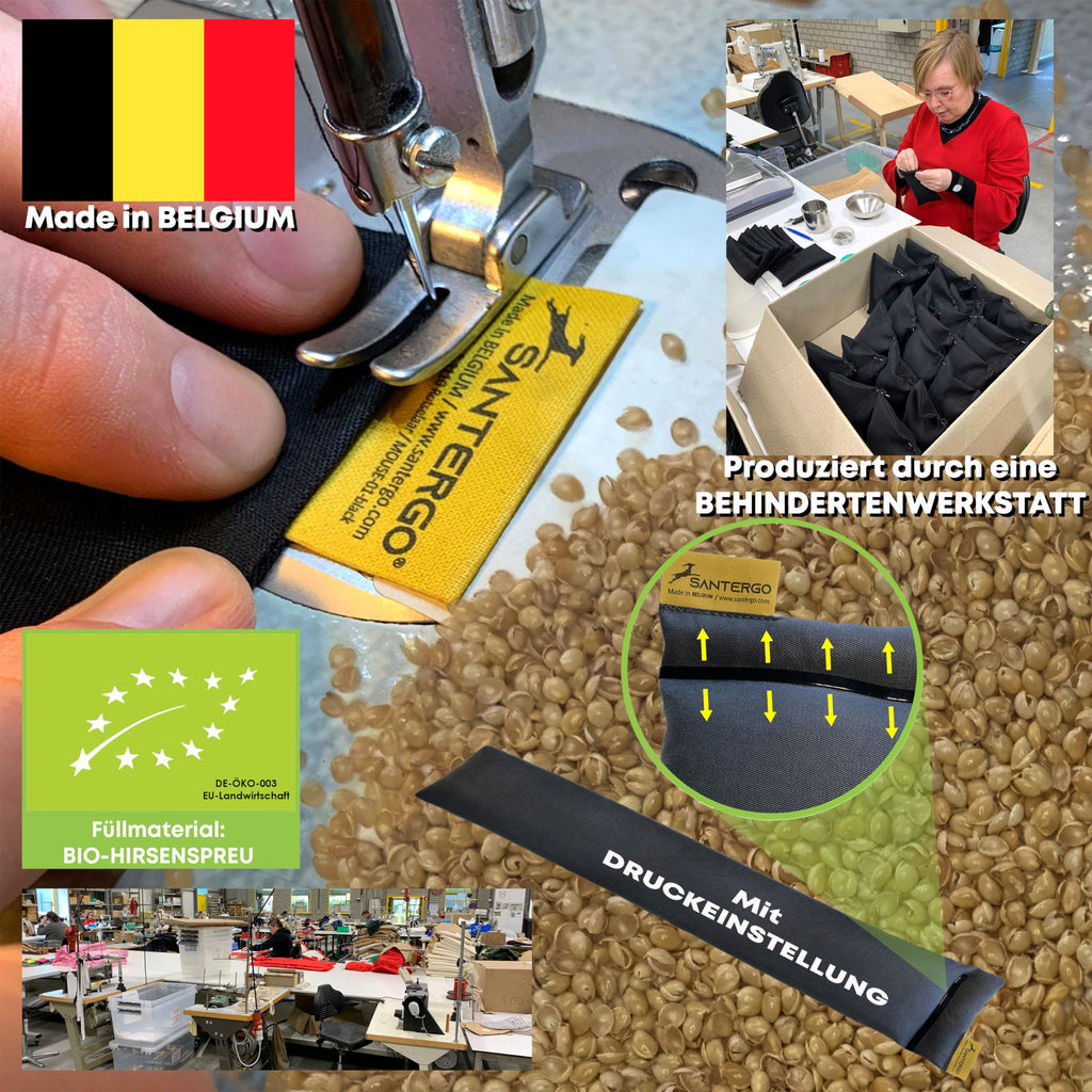 Handgelenkauflage für die Tastatur - ergonomische Handballenauflage aus Bio-Hirsespreu, Anti-Sehnenscheidenprobleme für Laptop & Computer, Wirst Rest in Schwarz
