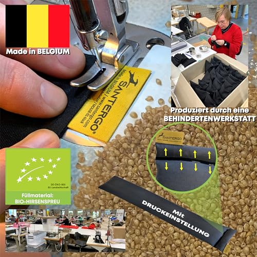 Handgelenkauflage für die Tastatur - ergonomische Handballenauflage aus Bio-Hirsespreu, Anti-Sehnenscheidenprobleme für Laptop & Computer, Wirst Rest in Schwarz