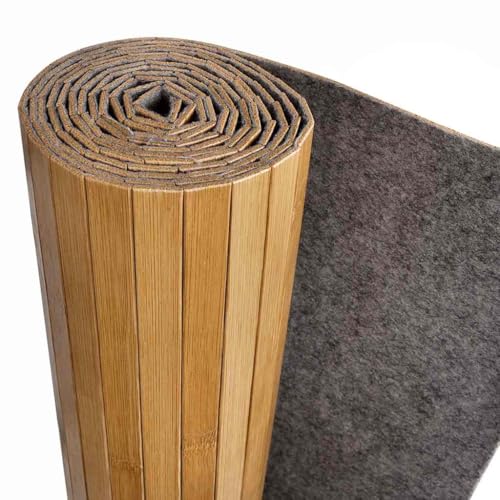 vidaXL Raumteiler Sichtschutz Spanische Wand Hochwertig Bambusmatte Trennwand Terrasse Flexibel Paravent Bambus mit Vlies-Rückseite Natur 250x165 cm