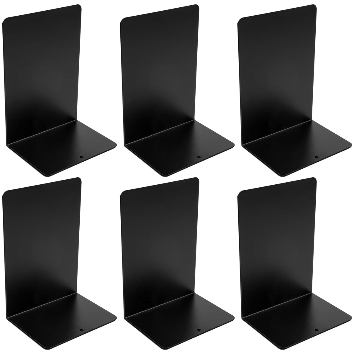 6 Stück Buchstütze aus Metall, Buchhalter Regal mit Rutschfester Matte