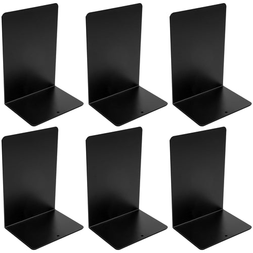 6 Stück Buchstütze aus Metall, Buchhalter Regal mit Rutschfester Matte