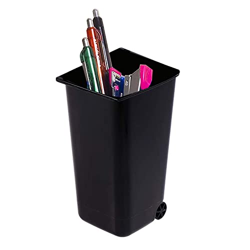 2 Stück Mini Plastik Tisch Mülltonne mit Schwingdeckel und Räder, Mini Abfalleimer Tischabfalleimer Desktop Mülleimer, Schreibtisch Organizer für Büro Frisiertisch Schlafzimmer Artikel