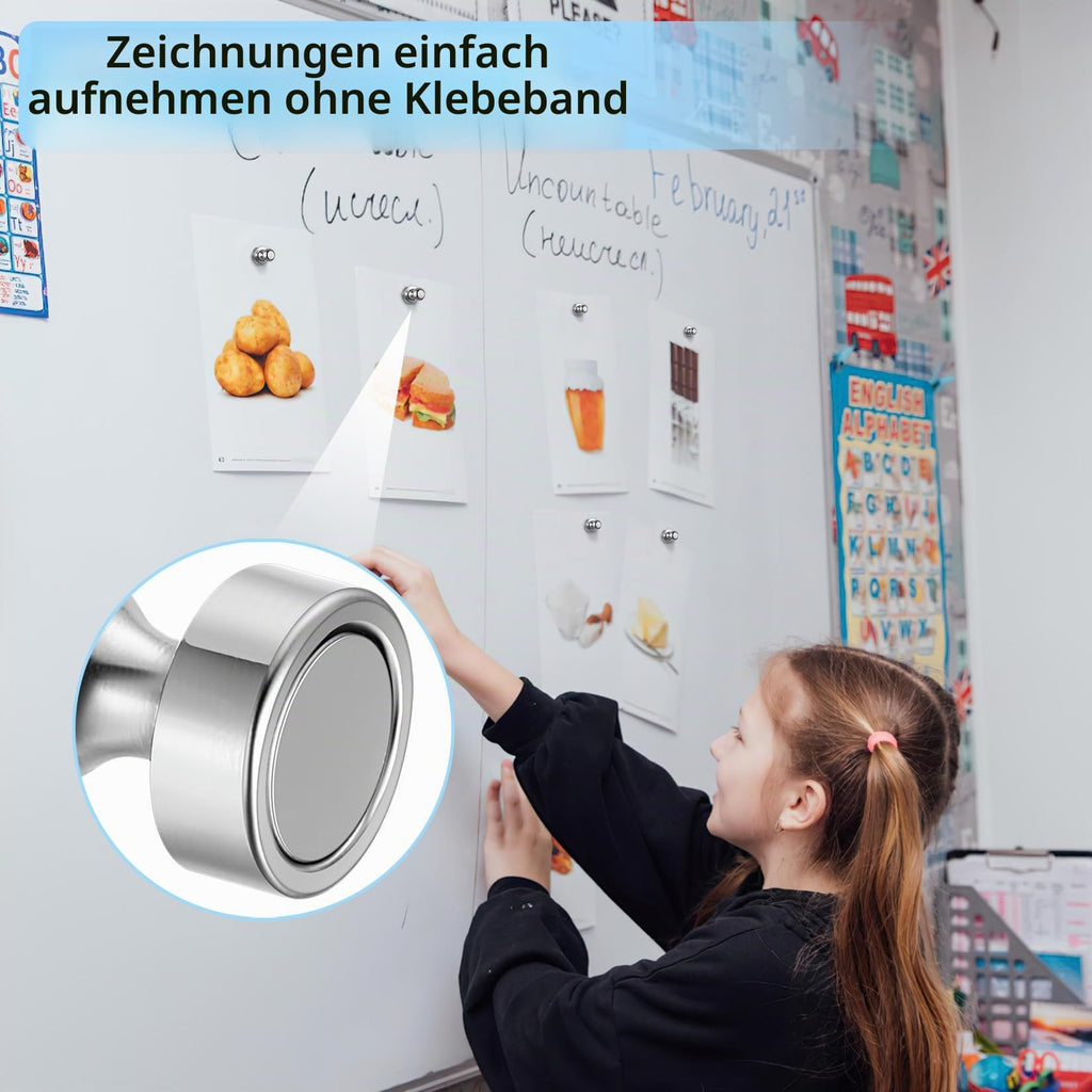 30 Stück Magnete für Magnettafel, Kleine Neodym Magnete Extra Stark, kühlschrankmagnete für Whiteboard Pinnwand Notenmagnete Home Büro Magnet Extra Stark(12 x 16mm)