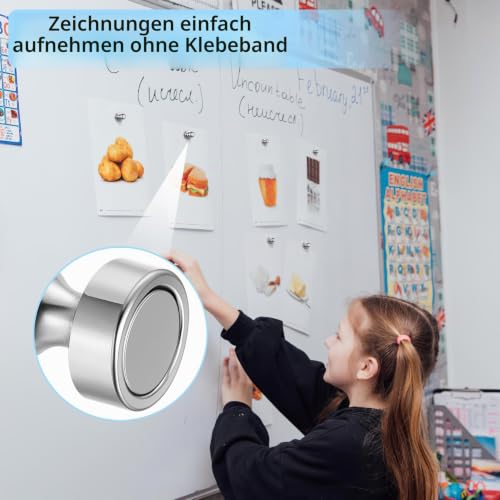 30 Stück Magnete für Magnettafel, Kleine Neodym Magnete Extra Stark, kühlschrankmagnete für Whiteboard Pinnwand Notenmagnete Home Büro Magnet Extra Stark(12 x 16mm)