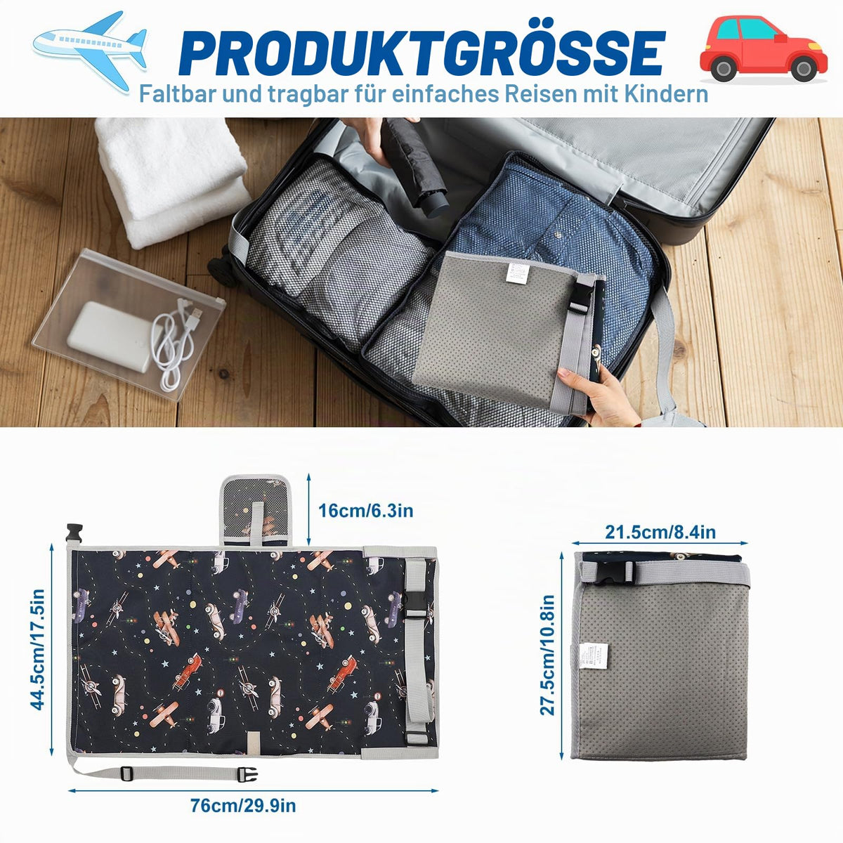 Flugzeugbett Baby 76x44,5 cm, Flugzeug Sitzverlängerung Kinder, Kinder Flugzeug Hängematte Tragbar, für Flugreisen Auto