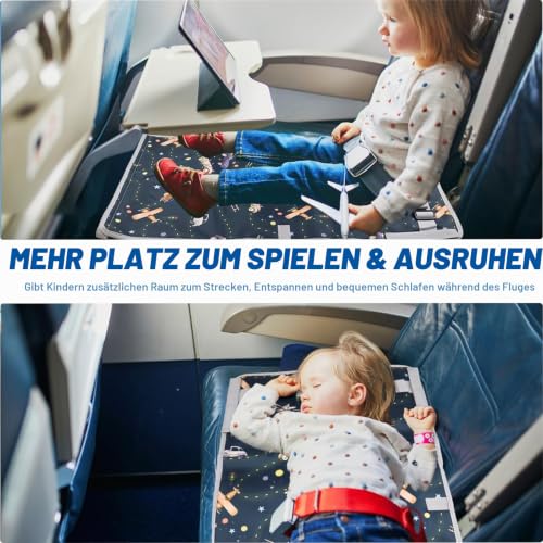 Flugzeugbett Baby 76x44,5 cm, Flugzeug Sitzverlängerung Kinder, Kinder Flugzeug Hängematte Tragbar, für Flugreisen Auto
