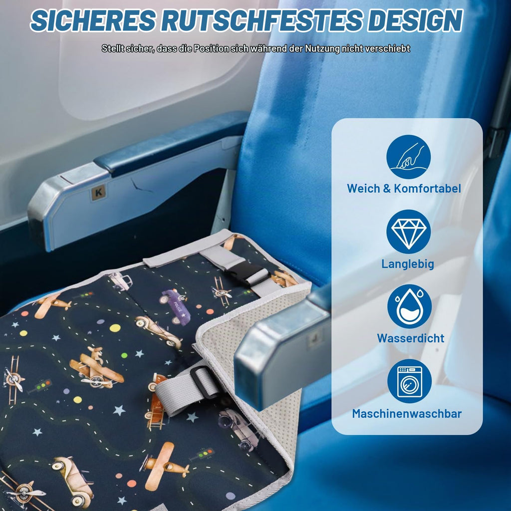 Flugzeugbett Baby 76x44,5 cm, Flugzeug Sitzverlängerung Kinder, Kinder Flugzeug Hängematte Tragbar, für Flugreisen Auto