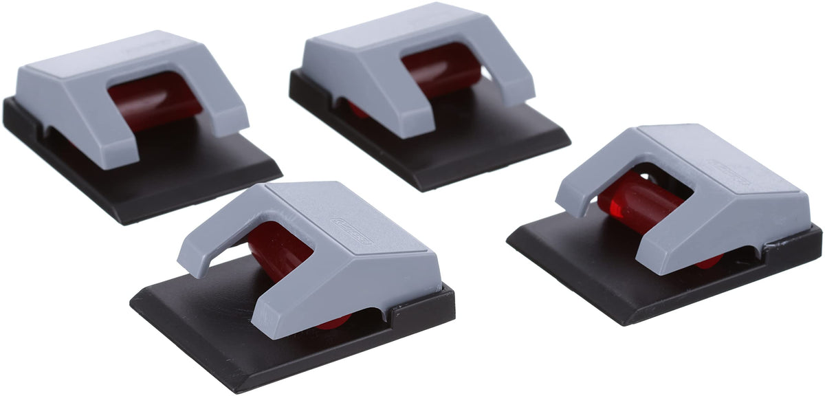 MAUL Rollenclips S | Klemmrollenautomatik zum sicheren Aufängen von Papier, Plakaten und Zeichnungen | selbstklebend | ideal für Büro, Werkstatt, Küche und Kinderzimmer | 10 Stück | Grau