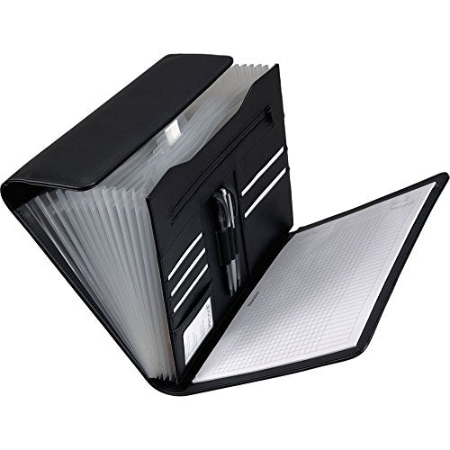 ALASSIO 31511 Fächermappe A4 VADO, Dokumentenmappe 33 x 26 x 4 cm, Schwarz