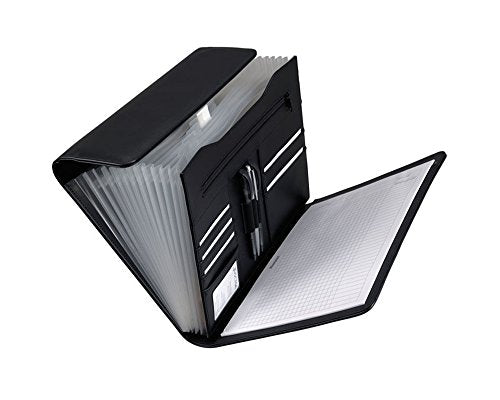 ALASSIO 31511 Fächermappe A4 VADO, Dokumentenmappe 33 x 26 x 4 cm, Schwarz