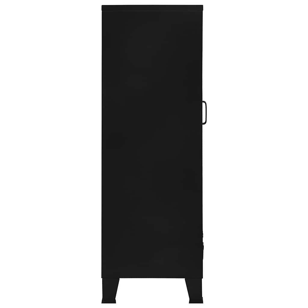 Büroschrank mit Maschengittertüren industriell aus Stahl 75×40×120 cm, 3 Fächer 2 Schubladen mit Namensschildern, ideal für Büro, Archivierung und Aktenablage, robuste Ordnungslösung