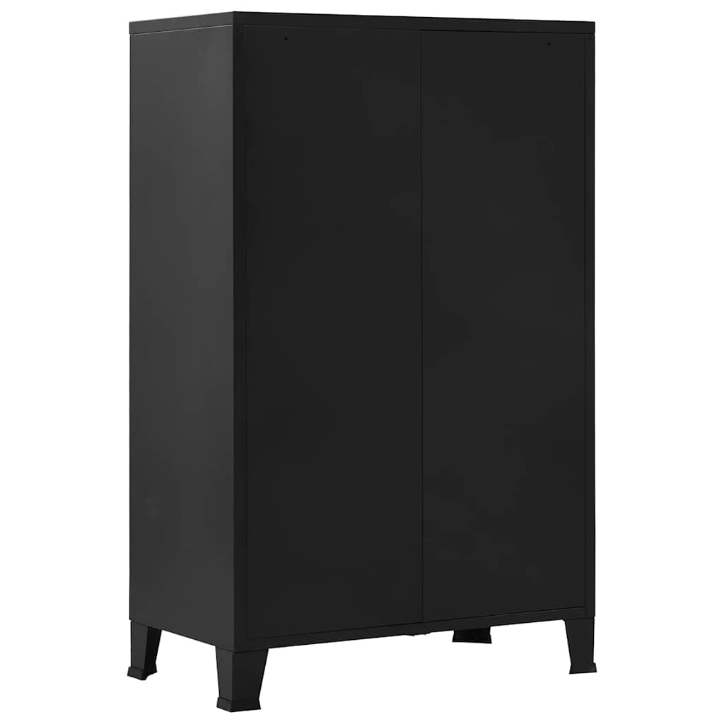 Büroschrank mit Maschengittertüren industriell aus Stahl 75×40×120 cm, 3 Fächer 2 Schubladen mit Namensschildern, ideal für Büro, Archivierung und Aktenablage, robuste Ordnungslösung