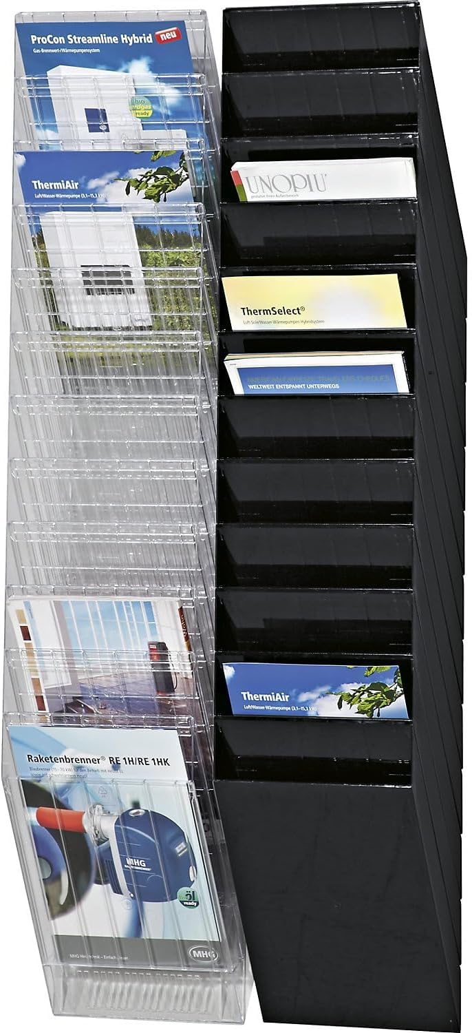 Durable Flexiboxx Prospekthalter A4, 12 Fächer, Schwarz, 1709763060