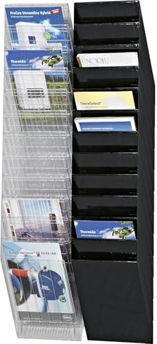 Durable Flexiboxx Prospekthalter A4, 12 Fächer, Schwarz, 1709763060