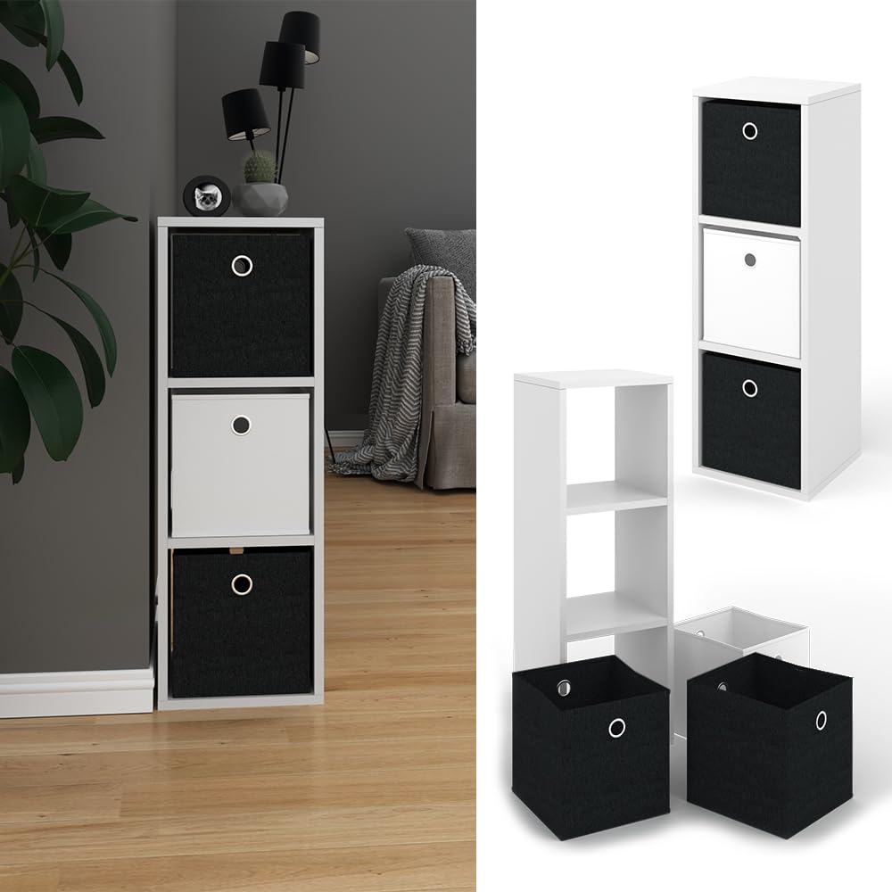 Vicco Raumteiler Hylda, Weiß, 28.4 x 82.8 cm, zur Raumtrennung und Aufbewahrung von Büchern und Boxen