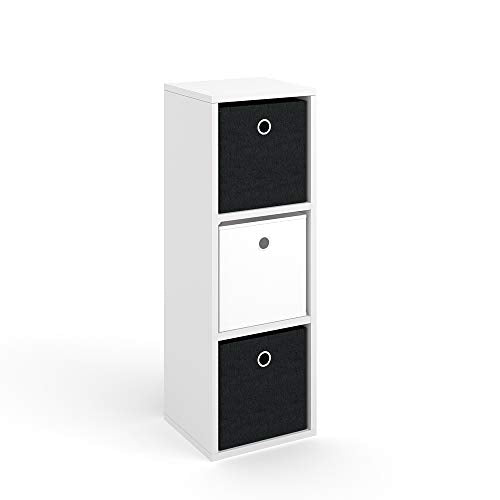 Vicco Raumteiler Hylda, Weiß, 28.4 x 82.8 cm, zur Raumtrennung und Aufbewahrung von Büchern und Boxen