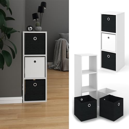 Vicco Raumteiler Hylda, Weiß, 28.4 x 82.8 cm, zur Raumtrennung und Aufbewahrung von Büchern und Boxen