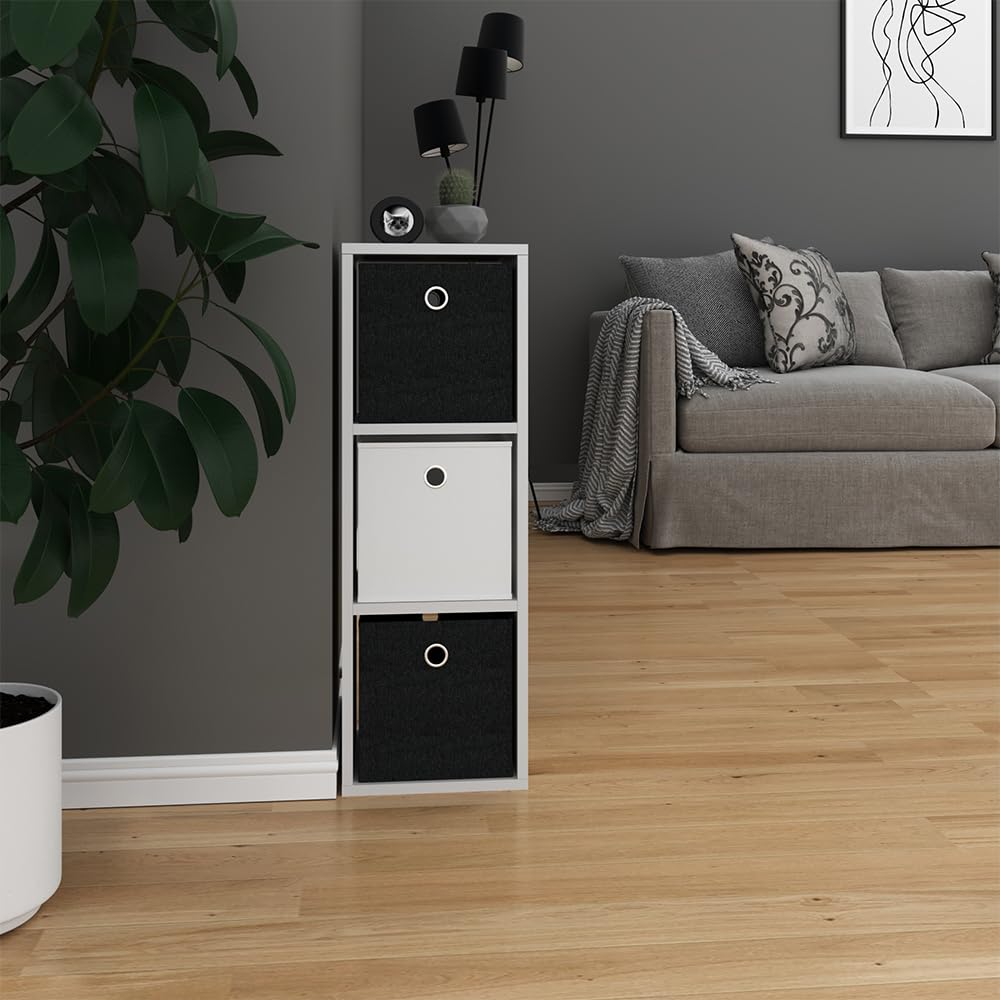 Vicco Raumteiler Hylda, Weiß, 28.4 x 82.8 cm, zur Raumtrennung und Aufbewahrung von Büchern und Boxen