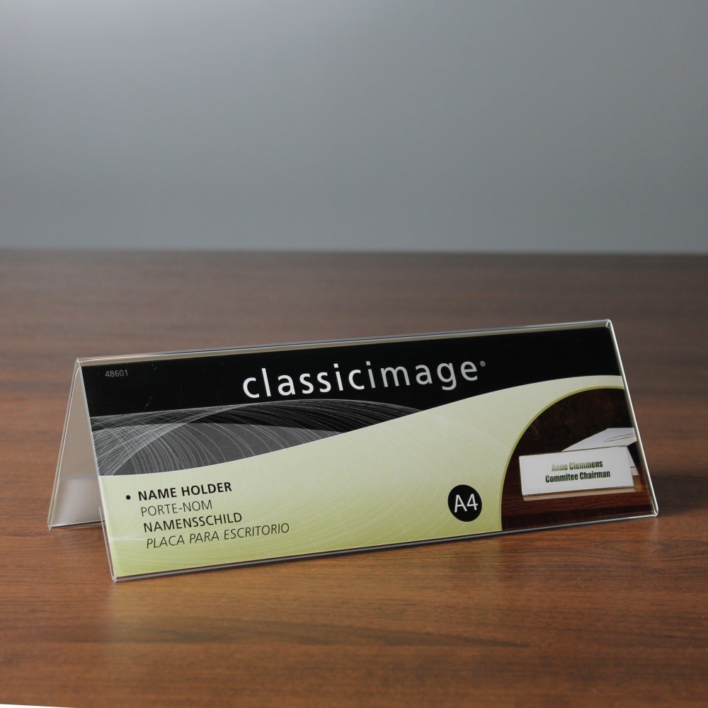 unbekannt 12 Stück Tischaufsteller 1/2 Din A4 je Seite (Din A4 Blatt längs gefaltet) Transparent Polystyrol minimalistisch