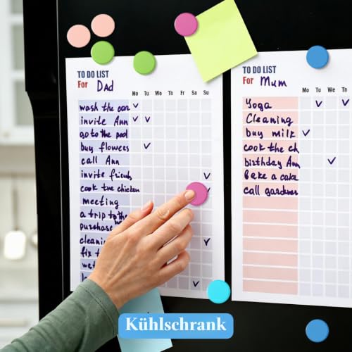 20 Starke Magnete für Magnettafel & Whiteboard - Bunte Kühlschrankmagnete, Bunte Kleine Runde Magnete - Dekorative Magneten Starker Halt, für Haus Büro Pinnwand Klassenzimmer Fotos (5 Farben)