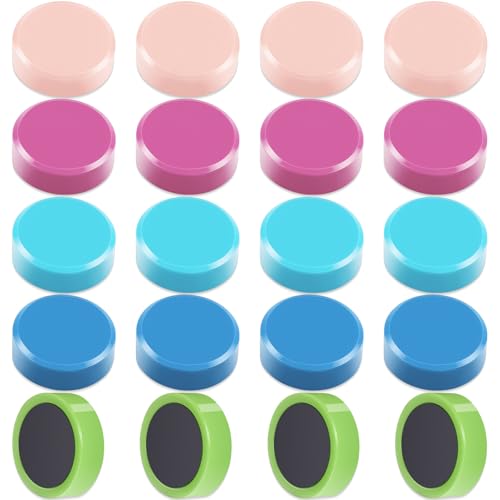 20 Starke Magnete für Magnettafel & Whiteboard - Bunte Kühlschrankmagnete, Bunte Kleine Runde Magnete - Dekorative Magneten Starker Halt, für Haus Büro Pinnwand Klassenzimmer Fotos (5 Farben)