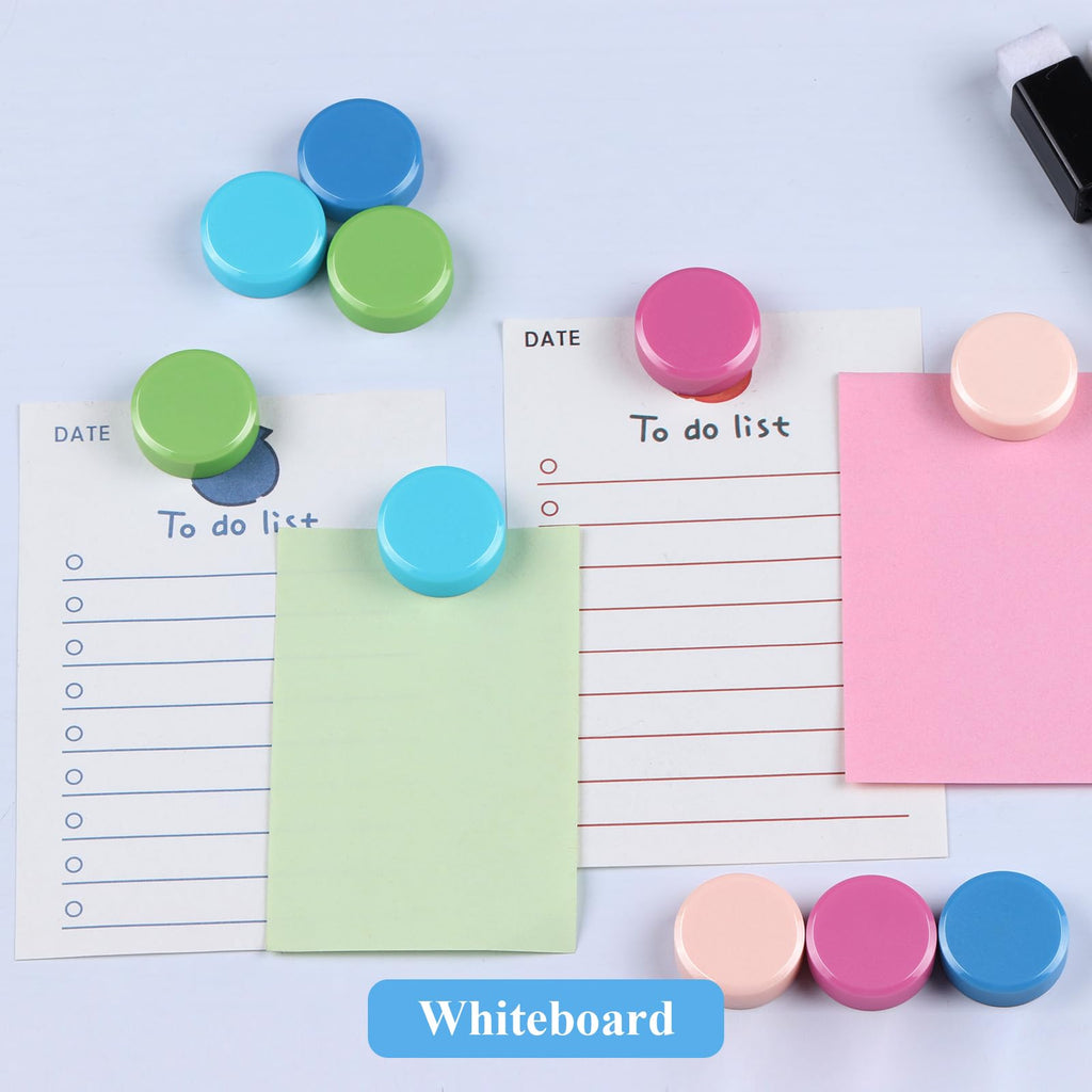 20 Starke Magnete für Magnettafel & Whiteboard - Bunte Kühlschrankmagnete, Bunte Kleine Runde Magnete - Dekorative Magneten Starker Halt, für Haus Büro Pinnwand Klassenzimmer Fotos (5 Farben)