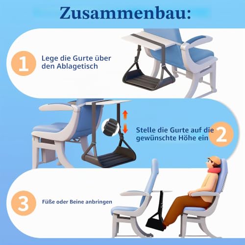 Fußhängematte Flugzeug, Memory-Schaum & Bambus, Verstellbar