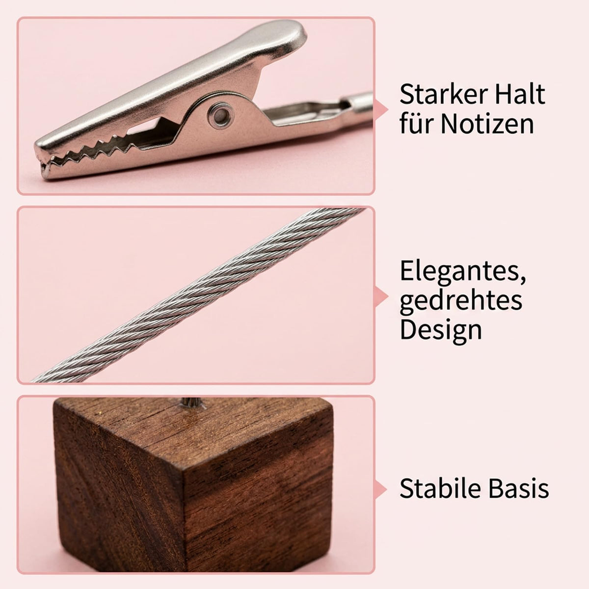 20 Stück Fotohalter mit Klammern, Kaffeebraune Visitenkartenhalter und Kartenständer, Kartenhalter Tisch,Foto Halter mit Klammer,Kartenständer,für Schreibtisch, Büro, Memos, Hochzeit