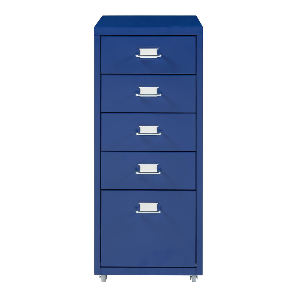 Helloshop26 Büroschrank, Rollschrank, mit 5 Schubladen, 69 x 28 x 41 cm, Blau, 03_0009099