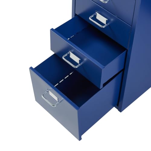 Helloshop26 Büroschrank, Rollschrank, mit 5 Schubladen, 69 x 28 x 41 cm, Blau, 03_0009099