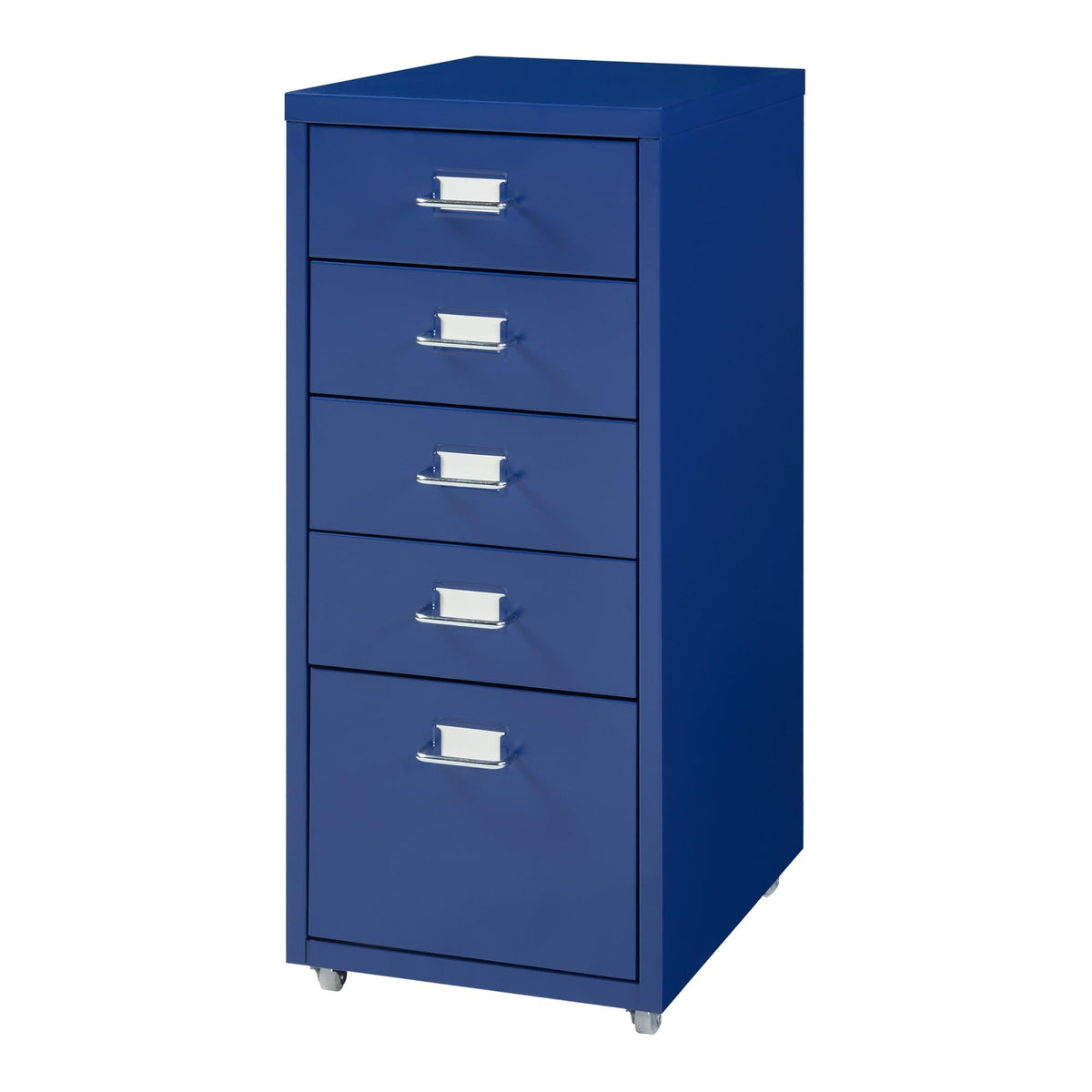 Helloshop26 Büroschrank, Rollschrank, mit 5 Schubladen, 69 x 28 x 41 cm, Blau, 03_0009099