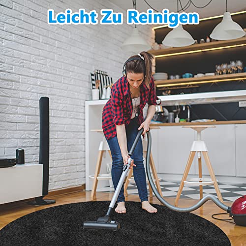 Bodenschutzmatte | Bürostuhl Unterlage | Gaming Stuhlmatten |120 x 120 cm Rund | Hartboden | Verbesserte Version - Großer Rutschfester Mehrzweck-Stuhlteppich für zu Hause (Schwarz)
