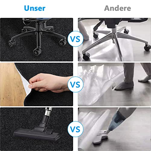 Bodenschutzmatte | Bürostuhl Unterlage | Gaming Stuhlmatten |120 x 120 cm Rund | Hartboden | Verbesserte Version - Großer Rutschfester Mehrzweck-Stuhlteppich für zu Hause (Schwarz)