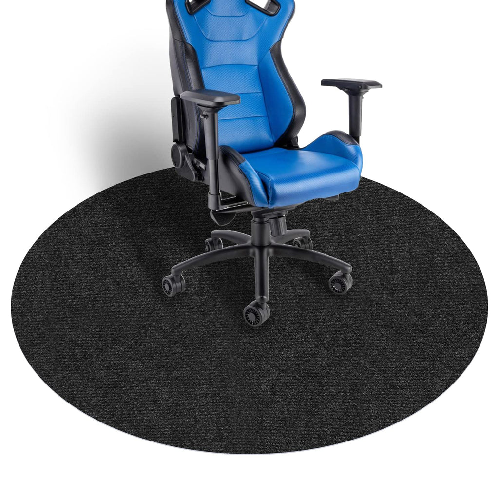 Bodenschutzmatte | Bürostuhl Unterlage | Gaming Stuhlmatten |120 x 120 cm Rund | Hartboden | Verbesserte Version - Großer Rutschfester Mehrzweck-Stuhlteppich für zu Hause (Schwarz)