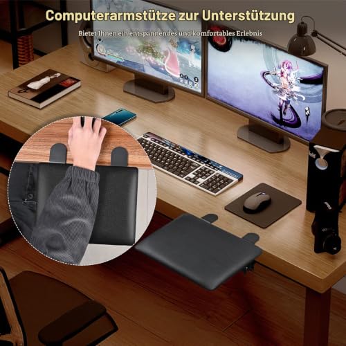 Armauflage schreibtisch Extender, Ergonomische faltbare Computertisch Armlehnenstütze Armlehne Handgelenkauflage für Zuhause und Büro